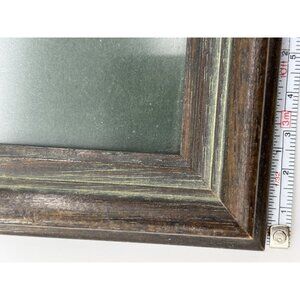 Vintage Dark Brown / Olive Green Wooden Frame 10x9"